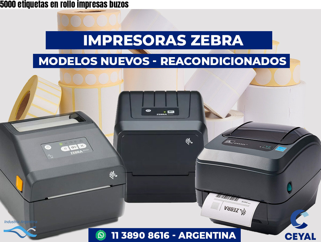 5000 etiquetas en rollo impresas buzos