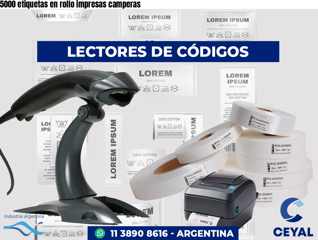 5000 etiquetas en rollo impresas camperas