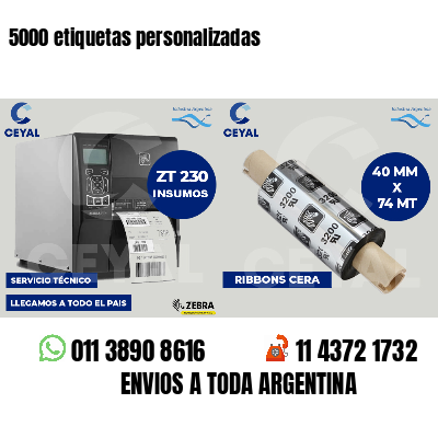 5000 etiquetas personalizadas