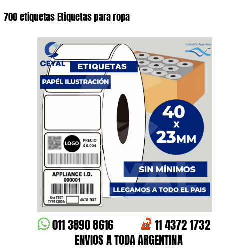 700 etiquetas Etiquetas para ropa