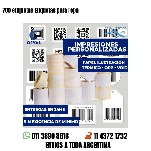 700 etiquetas Etiquetas para ropa