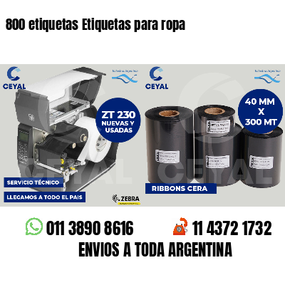 800 etiquetas Etiquetas para ropa