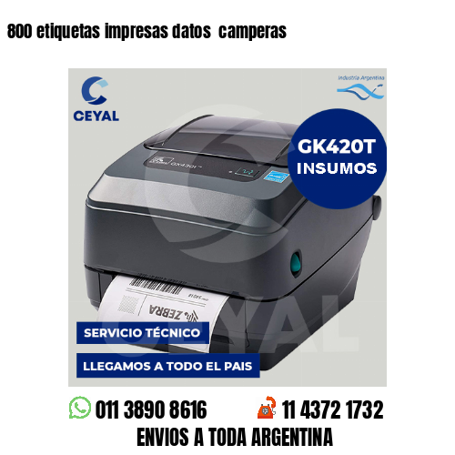 800 etiquetas impresas datos camperas