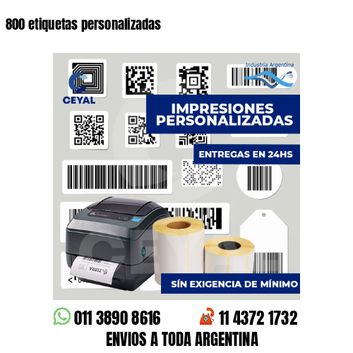 800 etiquetas personalizadas
