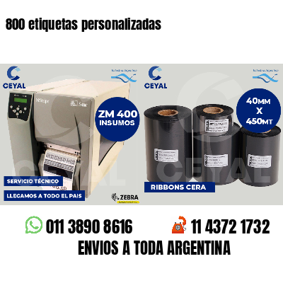 800 etiquetas personalizadas