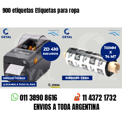 900 etiquetas Etiquetas para ropa