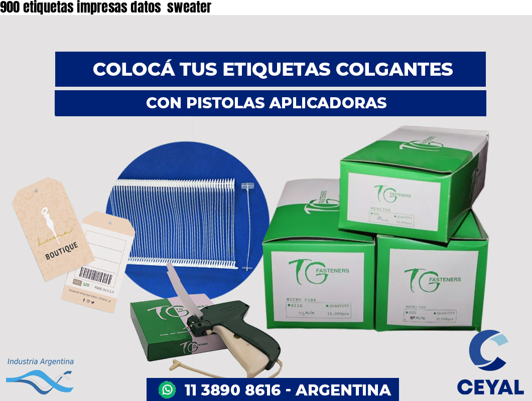 900 etiquetas impresas datos sweater