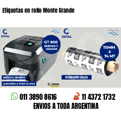 Etiquetas en rollo Monte Grande