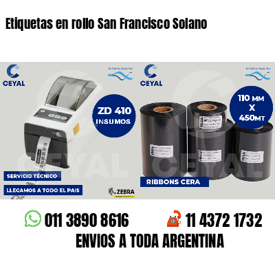 Etiquetas en rollo San Francisco Solano