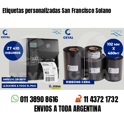 Etiquetas personalizadas San Francisco Solano