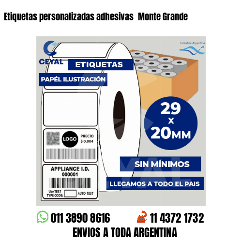 Etiquetas personalizadas adhesivas  Monte Grande