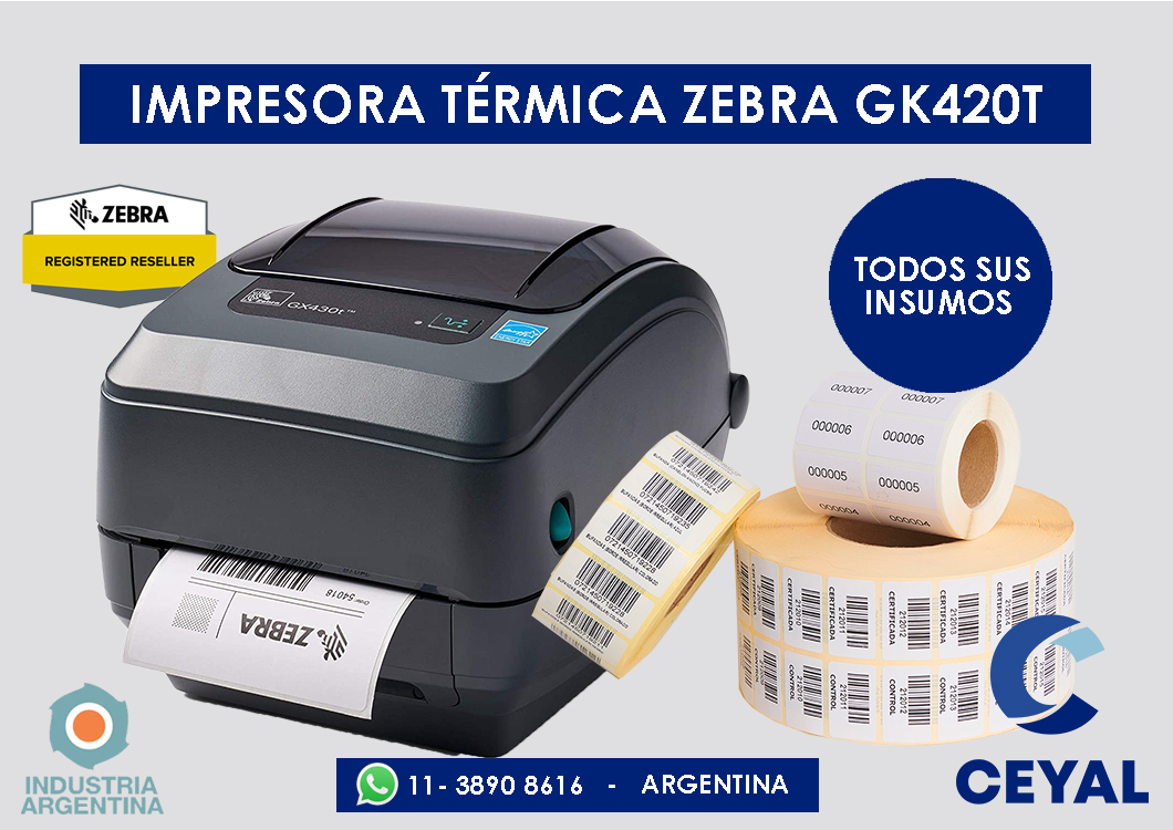 «Guía completa de insumos para la impresora Zebra GK420t»