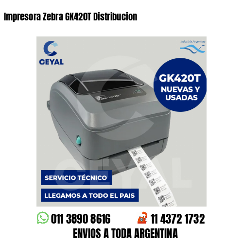 Impresora Zebra GK420T Distribucion