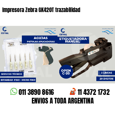 Impresora Zebra GK420T trazabilidad
