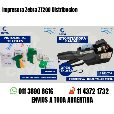 Impresora Zebra ZT200 Distribucion
