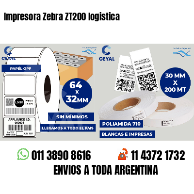 Impresora Zebra ZT200 logistica