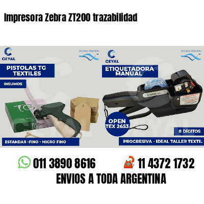 Impresora Zebra ZT200 trazabilidad