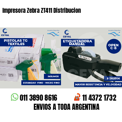 Impresora Zebra ZT411 Distribucion
