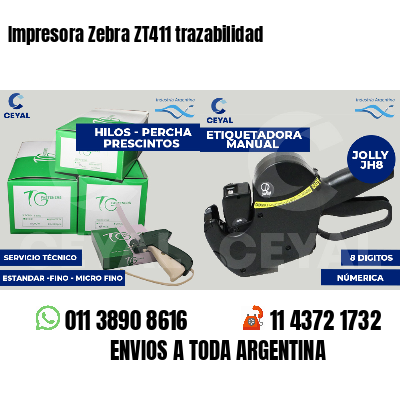 Impresora Zebra ZT411 trazabilidad