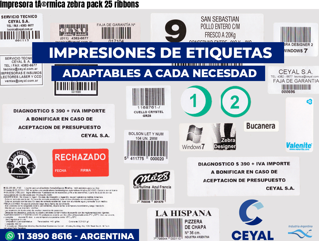 Impresora tÃ©rmica zebra pack 25 ribbons