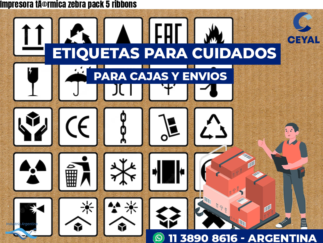 Impresora tÃ©rmica zebra pack 5 ribbons
