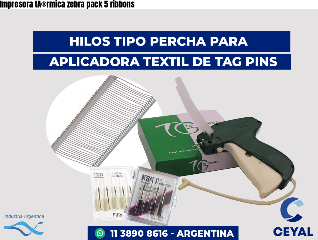Impresora tÃ©rmica zebra pack 5 ribbons