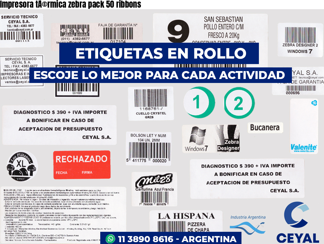 Impresora tÃ©rmica zebra pack 50 ribbons