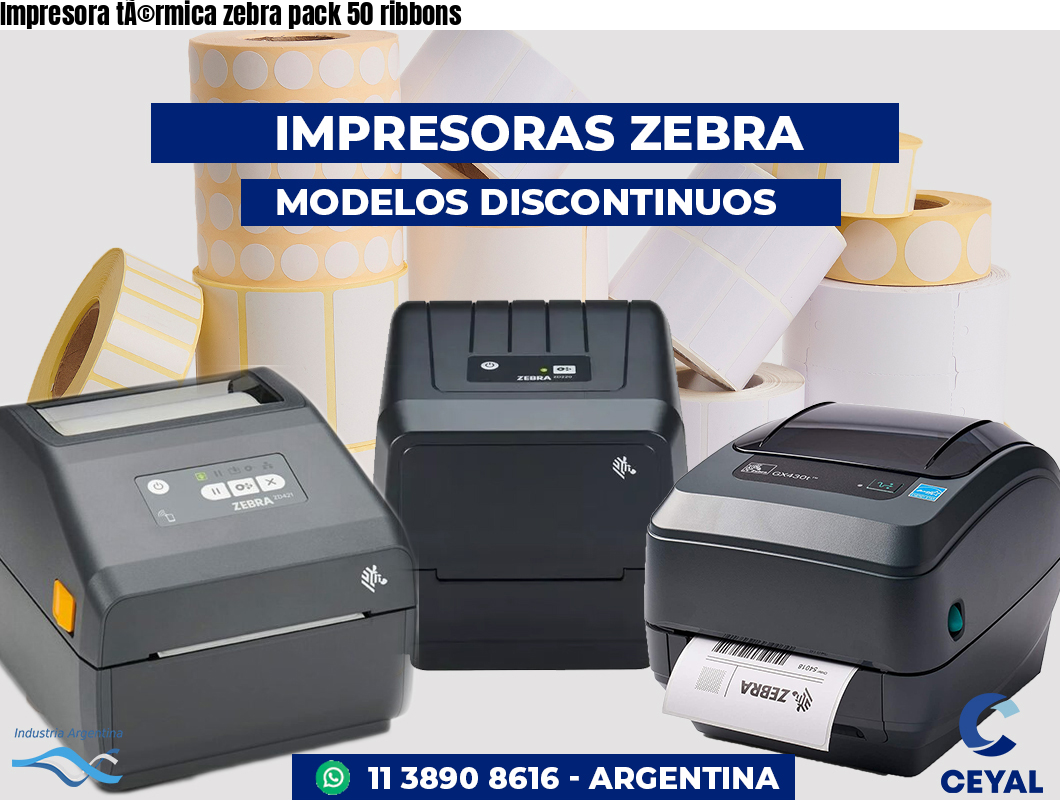 Impresora tÃ©rmica zebra pack 50 ribbons