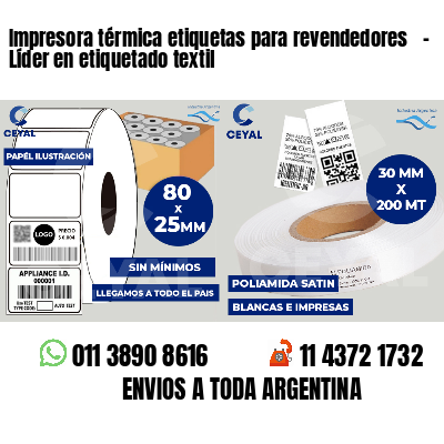Impresora térmica etiquetas para revendedores   - Líder en etiquetado textil