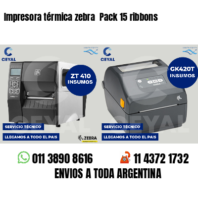Impresora térmica zebra  Pack 15 ribbons