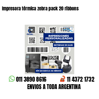 Impresora térmica zebra pack 20 ribbons