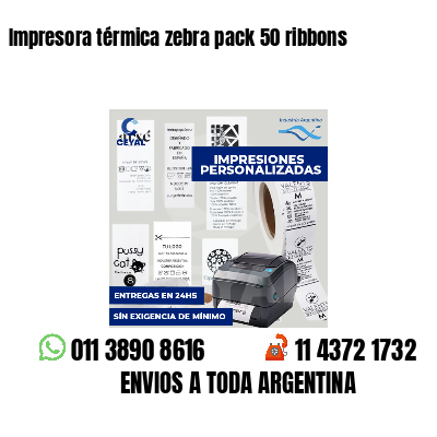 Impresora térmica zebra pack 50 ribbons