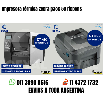Impresora térmica zebra pack 50 ribbons