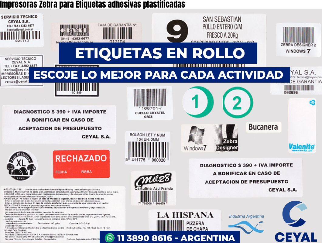 Impresoras Zebra para Etiquetas adhesivas plastificadas