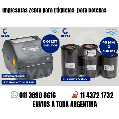 Impresoras Zebra para Etiquetas  para botellas 