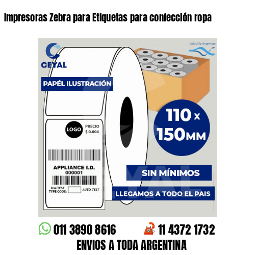 Impresoras Zebra para Etiquetas para confección ropa