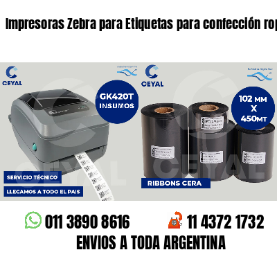 Impresoras Zebra para Etiquetas para confección ropa