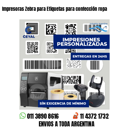 Impresoras Zebra para Etiquetas para confección ropa