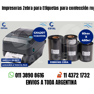 Impresoras Zebra para Etiquetas para confección ropa