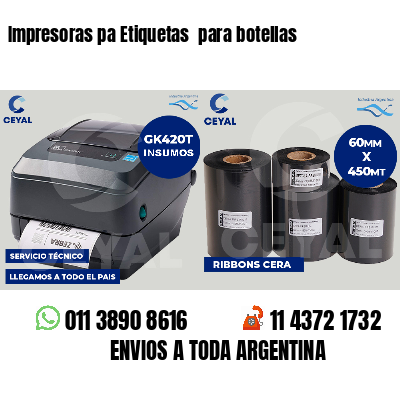 Impresoras pa Etiquetas  para botellas 