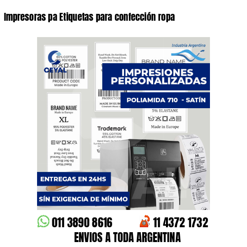 Impresoras pa Etiquetas para confección ropa