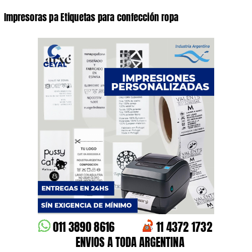 Impresoras pa Etiquetas para confección ropa