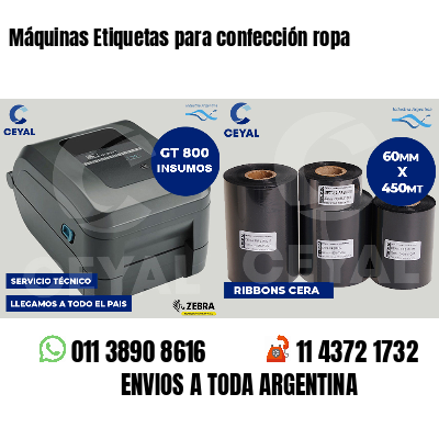 Máquinas Etiquetas para confección ropa