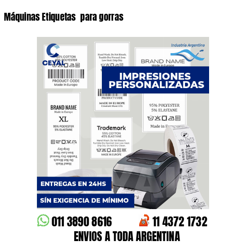 Máquinas Etiquetas para gorras