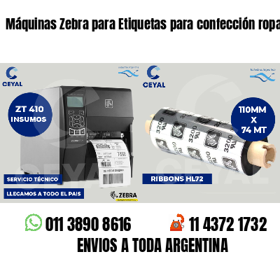 Máquinas Zebra para Etiquetas para confección ropa