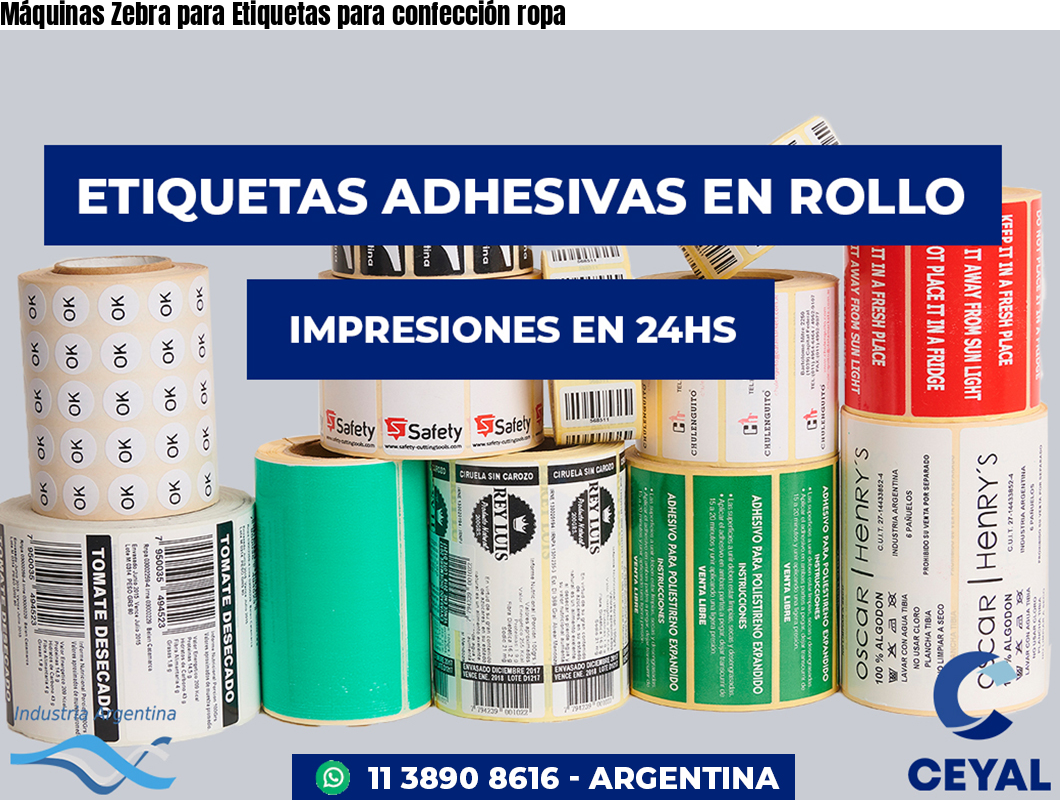 Máquinas Zebra para Etiquetas para confección ropa