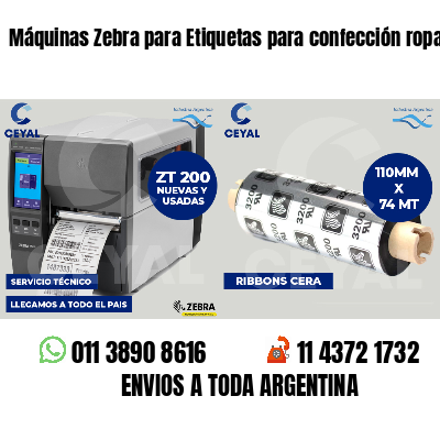 Máquinas Zebra para Etiquetas para confección ropa