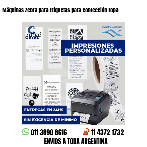 Máquinas Zebra para Etiquetas para confección ropa