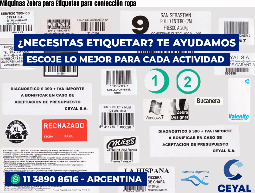 Máquinas Zebra para Etiquetas para confección ropa