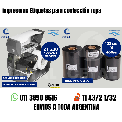impresoras Etiquetas para confección ropa